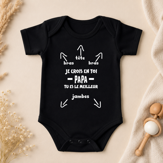 "Papa Tu Es Le Meilleur !” Body pour bébé